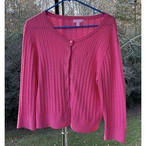 Lilly Pulitzer pink cardigan size XL barbiecore
